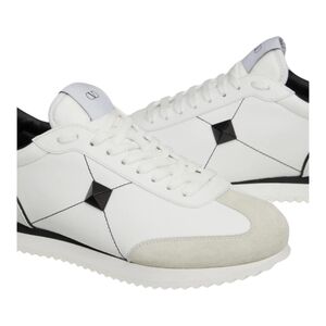 $850 Mens Valentino Garavani Retro Runner Leather Sneakers White/Black 45 US 12